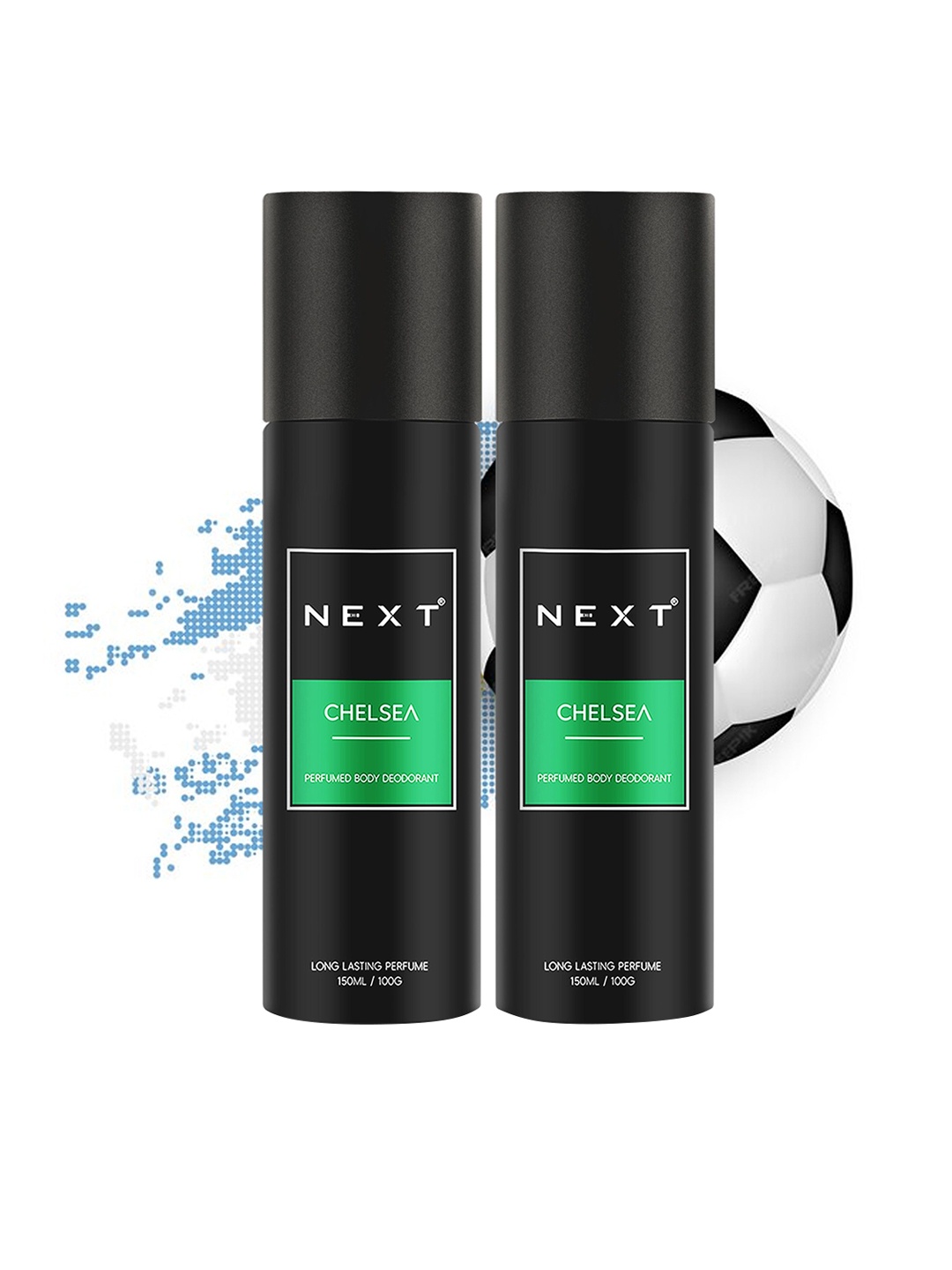 

NEXT CARE Men Set Of 2 Chelsea Long Lasting Body Spray - 100 g Each, Black