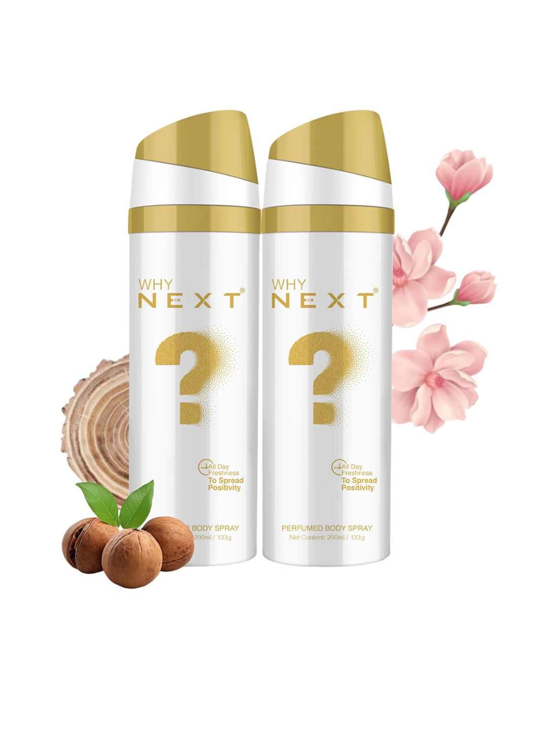 

NEXT CARE Set Of 2 Why Long Lasting Body Spray - 133g Each, White