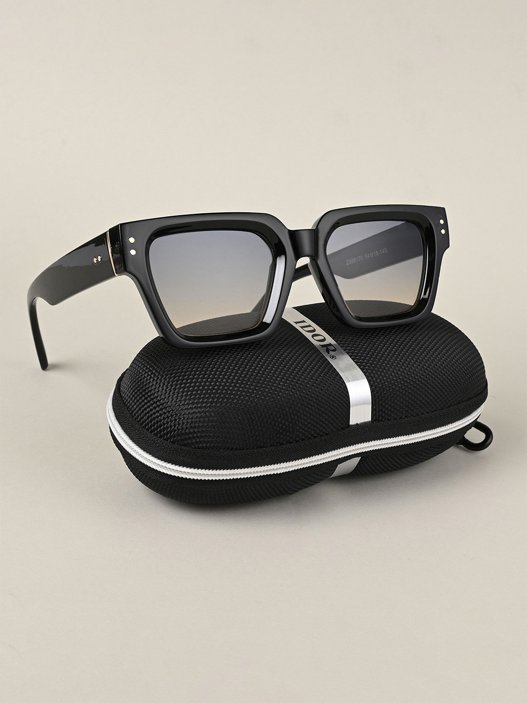 

IDOR Unisex Square Sunglasses with UV Protected Lens ID-98170-C10, Black