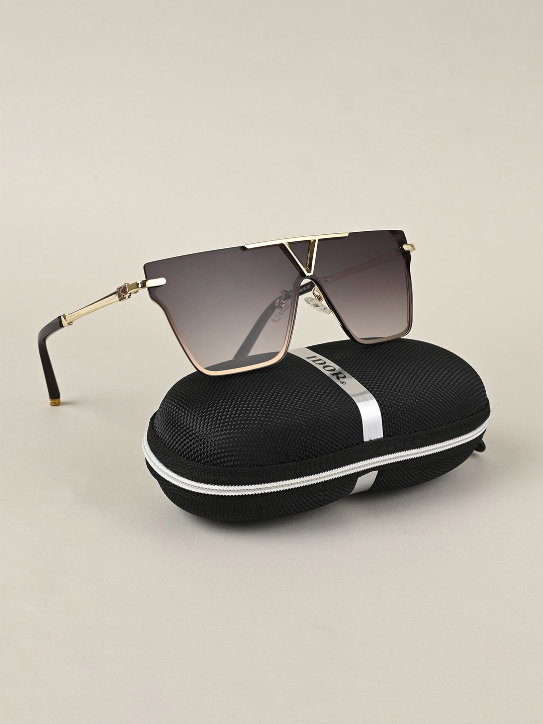

IDOR Unisex Square Sunglasses with UV Protected Lens, Brown