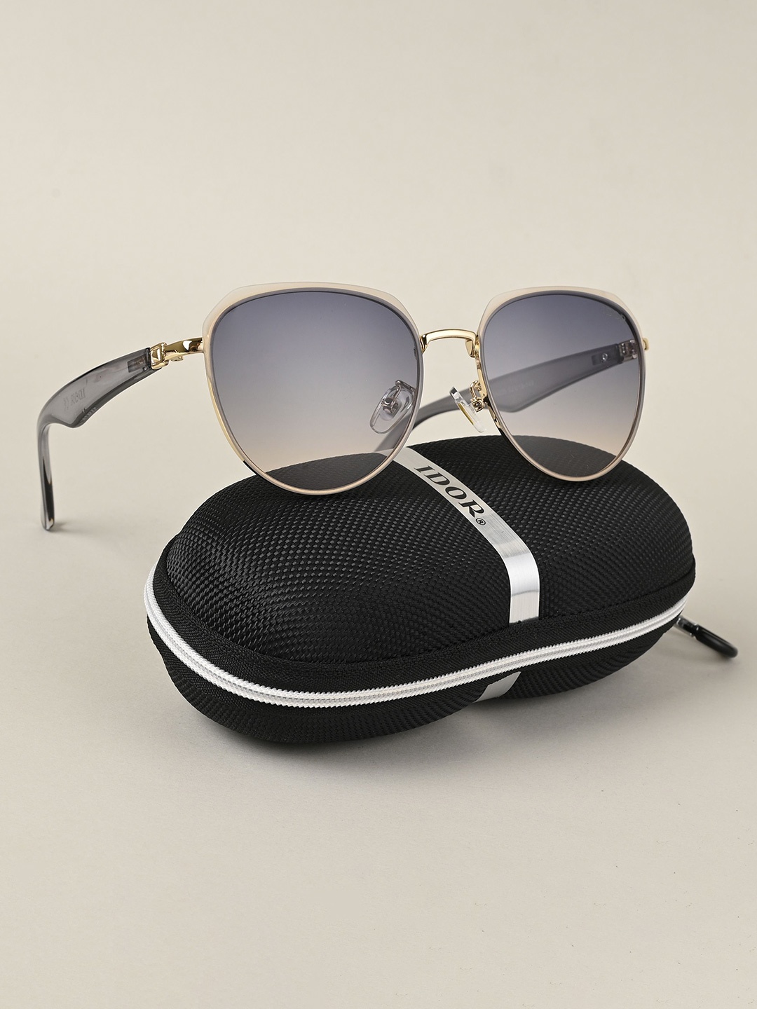 

IDOR Unisex Oval Sunglasses with UV Protected Lens ID-935-BLU, Blue