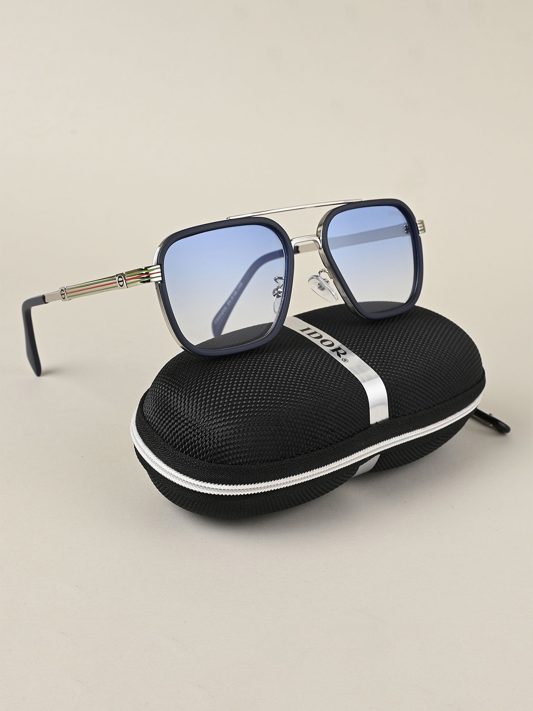 

IDOR Unisex Square Sunglasses with UV Protected Lens ID-98200-C7, Blue