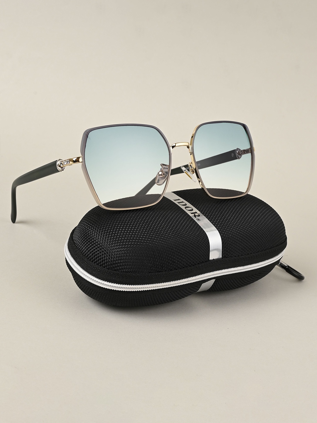 

IDOR Unisex Square Sunglasses with UV Protected Lens ID-889-GRDGRN, Green