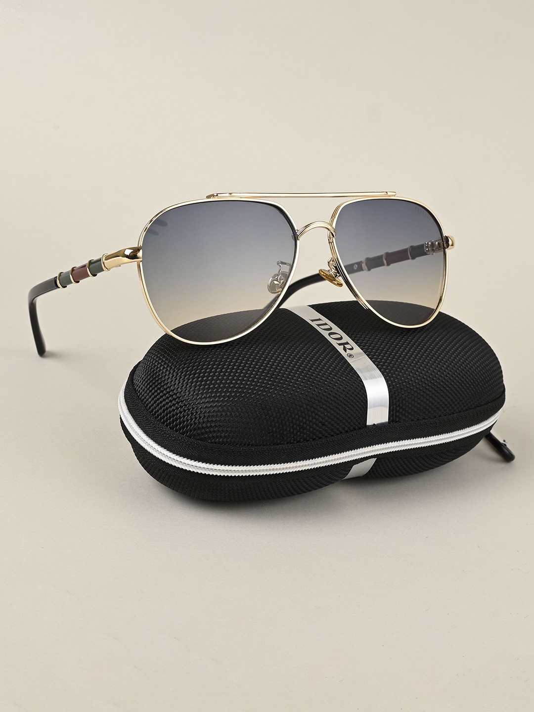 

IDOR Unisex Aviator Sunglasses with UV Protected Lens ID-787-GRDBLU, Blue