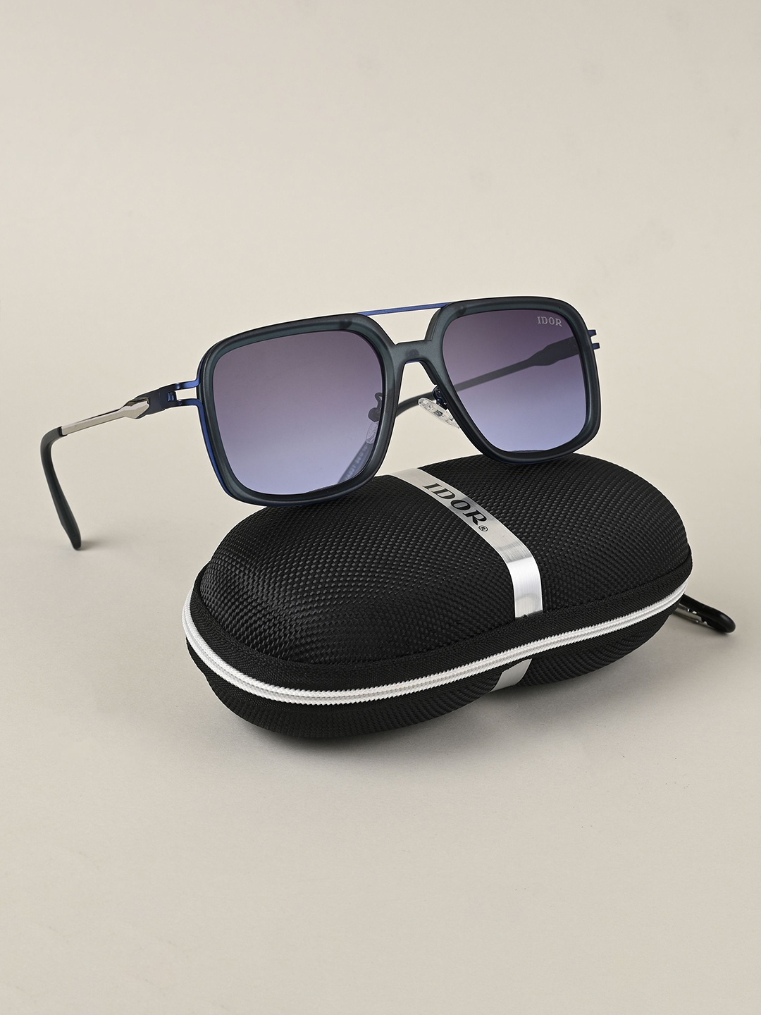 

IDOR Unisex Square Sunglasses with UV Protected Lens ID-831-C4, Blue