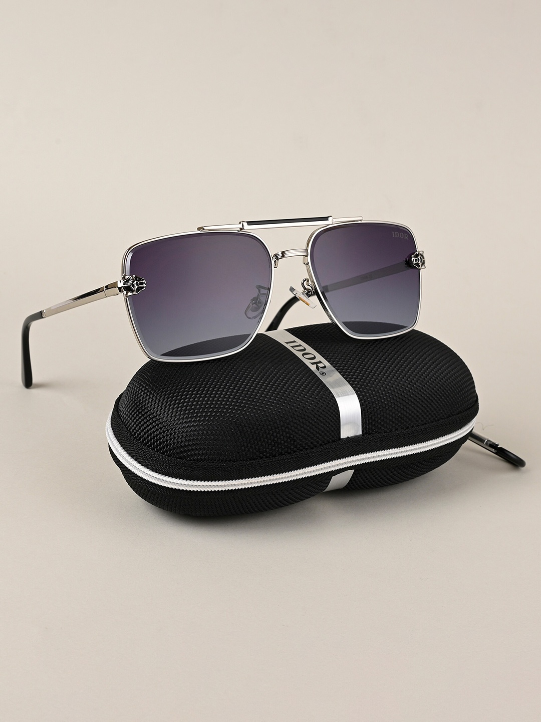 

IDOR Unisex Square Sunglasses with UV Protected Lens ID-856-GRY, Grey