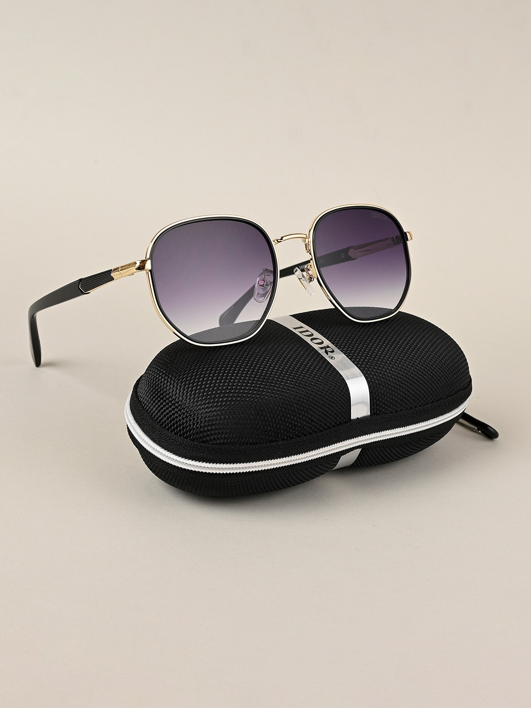 

IDOR Unisex Oval Sunglasses with UV Protected Lens, Grey