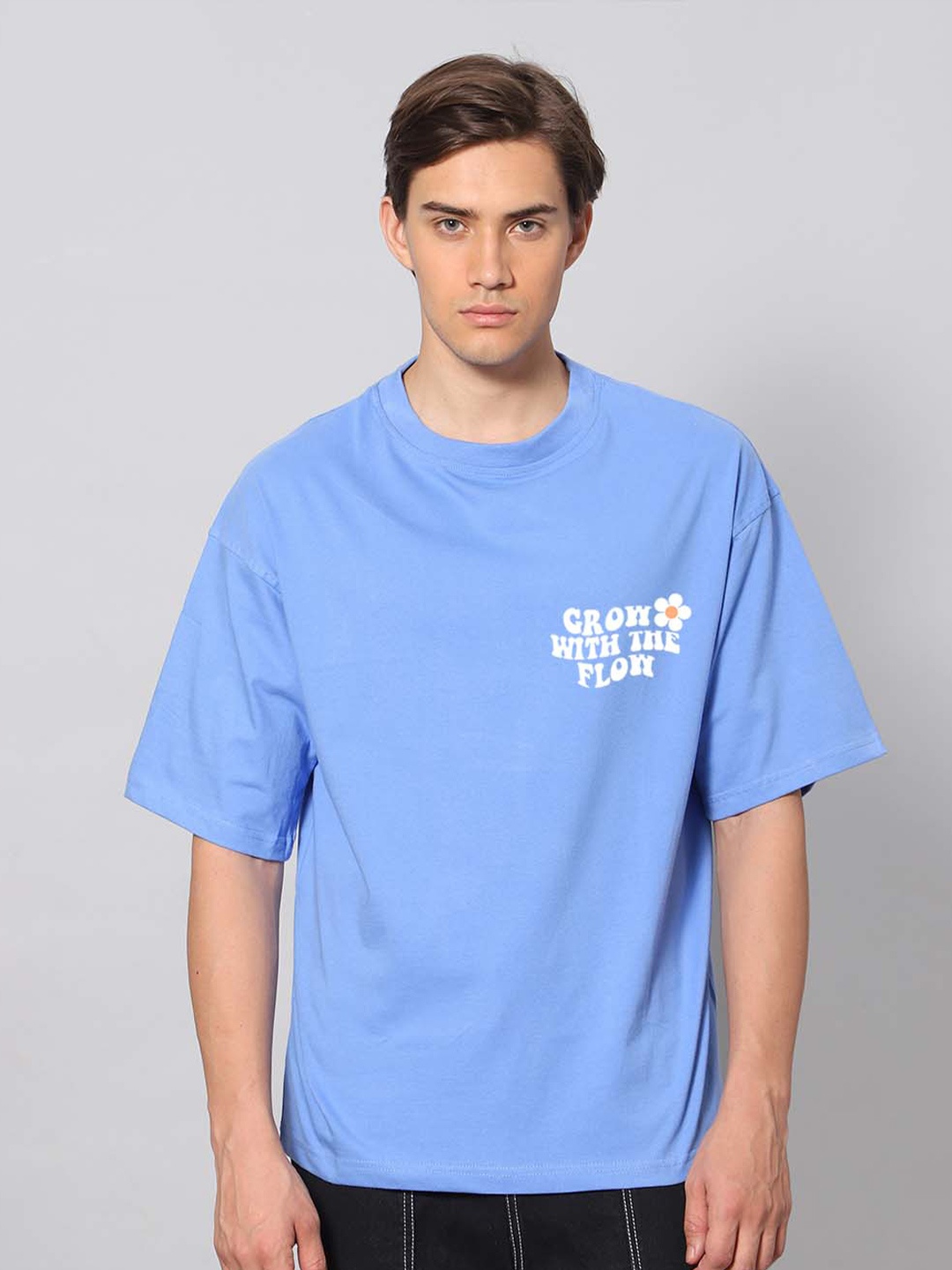

Besick Men Sports Round Neck Oversized T-shirt, Blue