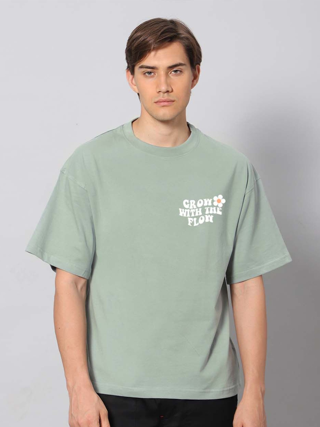 

Besick Round Neck Oversized T-shirt, Sea green