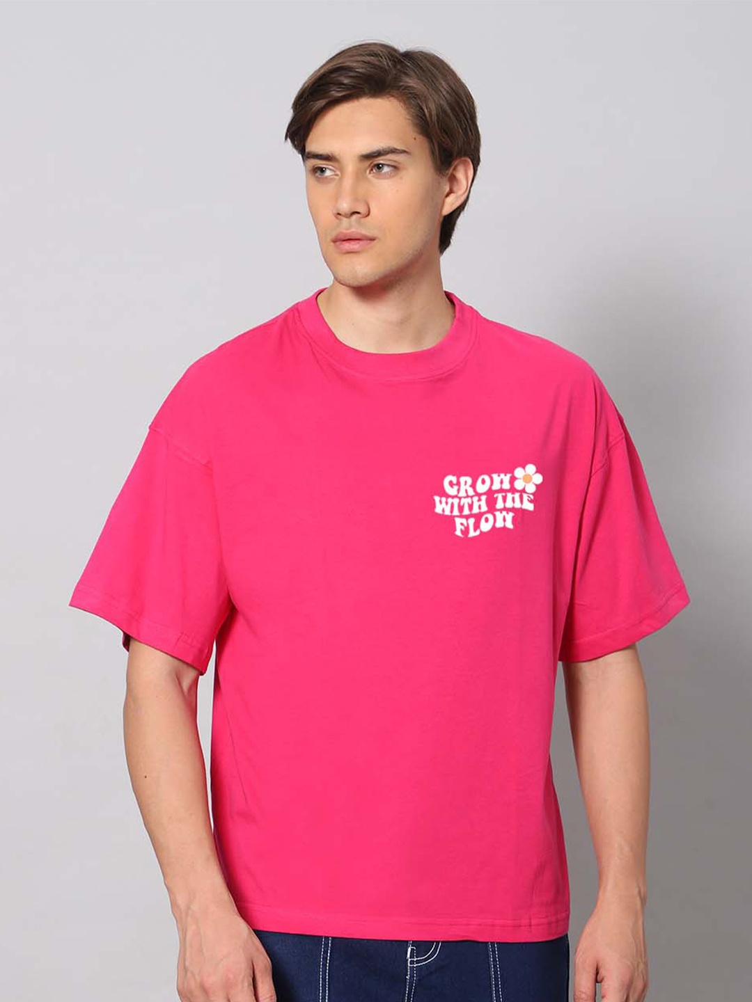 

Besick Round Neck Oversized T-shirt, Pink