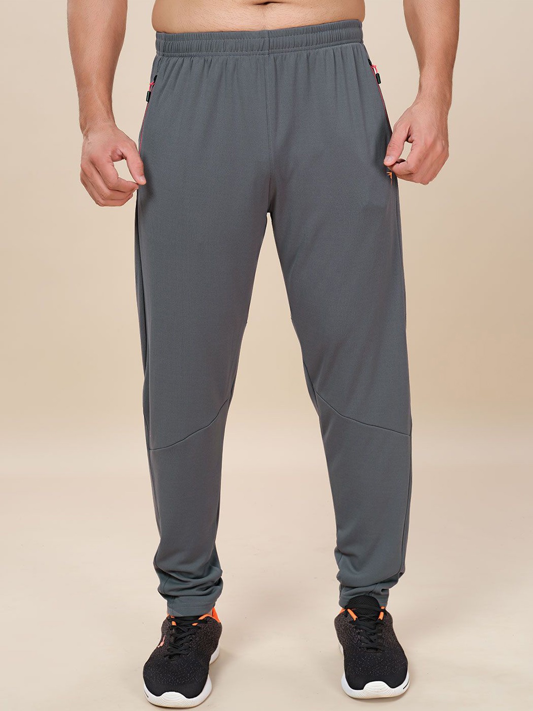 Technosport Men Plus Size Rapid Dry Slim Fit Track Pants, Grey