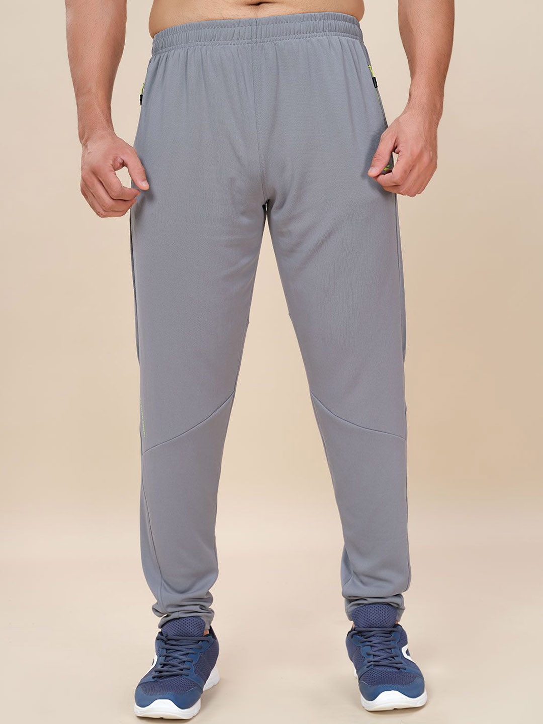 

Technosport Men Plus Size Rapid-Dry Slim Fit Sports Track Pants, Grey