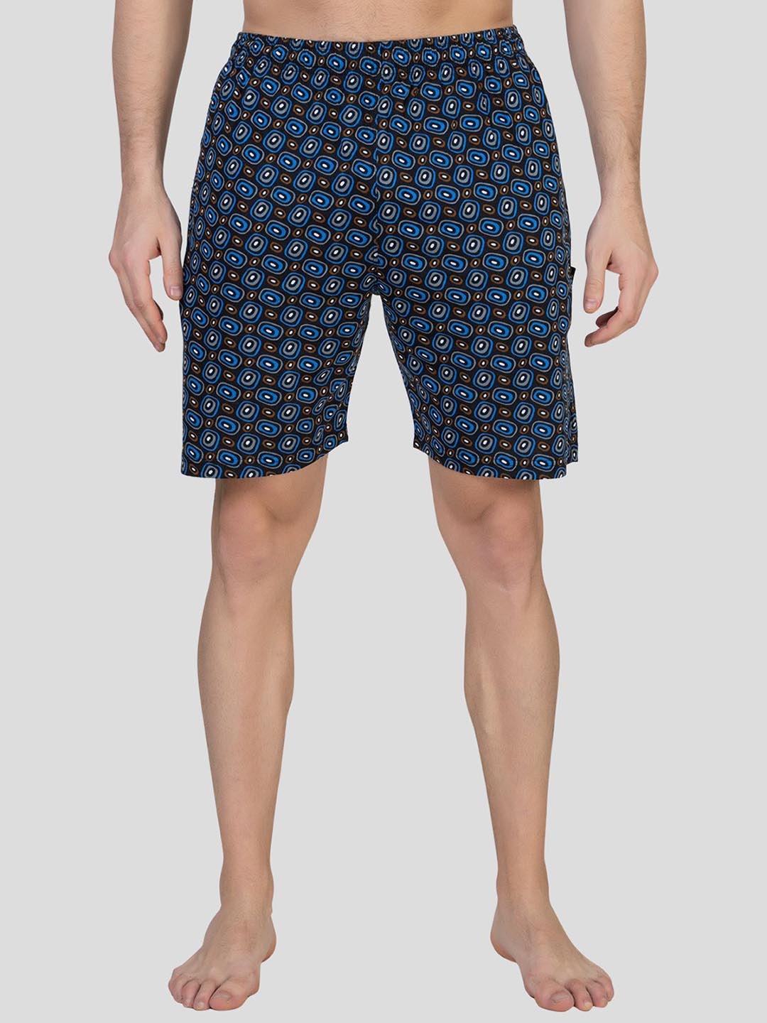 

ZEFFIT Men Printed Running Shorts, Blue
