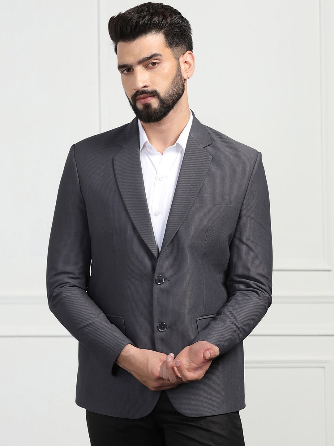 

TAHVO Men Semi Formal Blazer, Grey