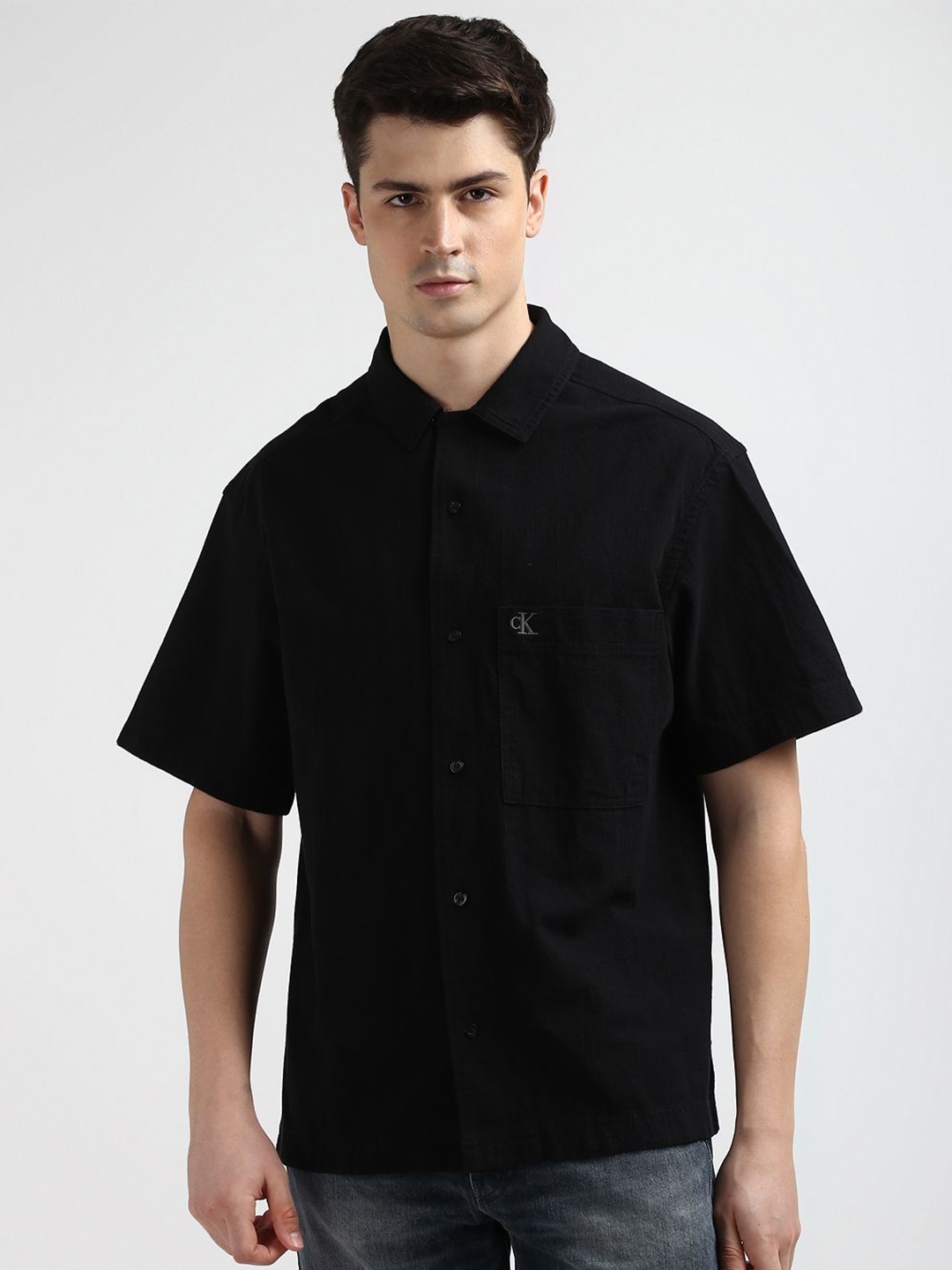

Calvin Klein Men Casual Relaxed Fit Shirt, Black