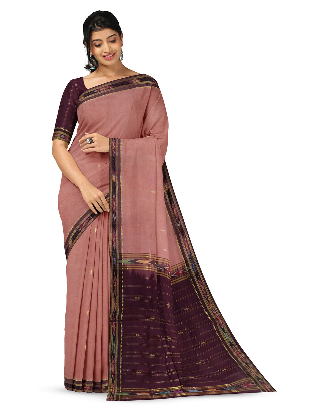 

APCO Woven Design Pure Cotton Saree, Brown