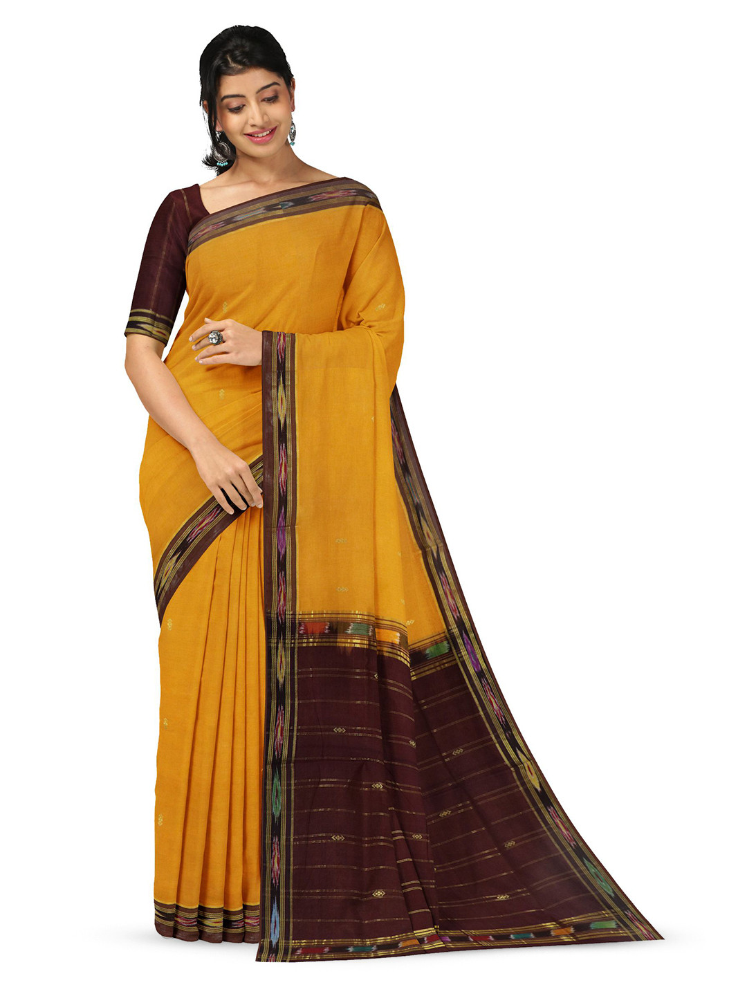 

APCO Woven Design Zari Pure Cotton Saree, Yellow