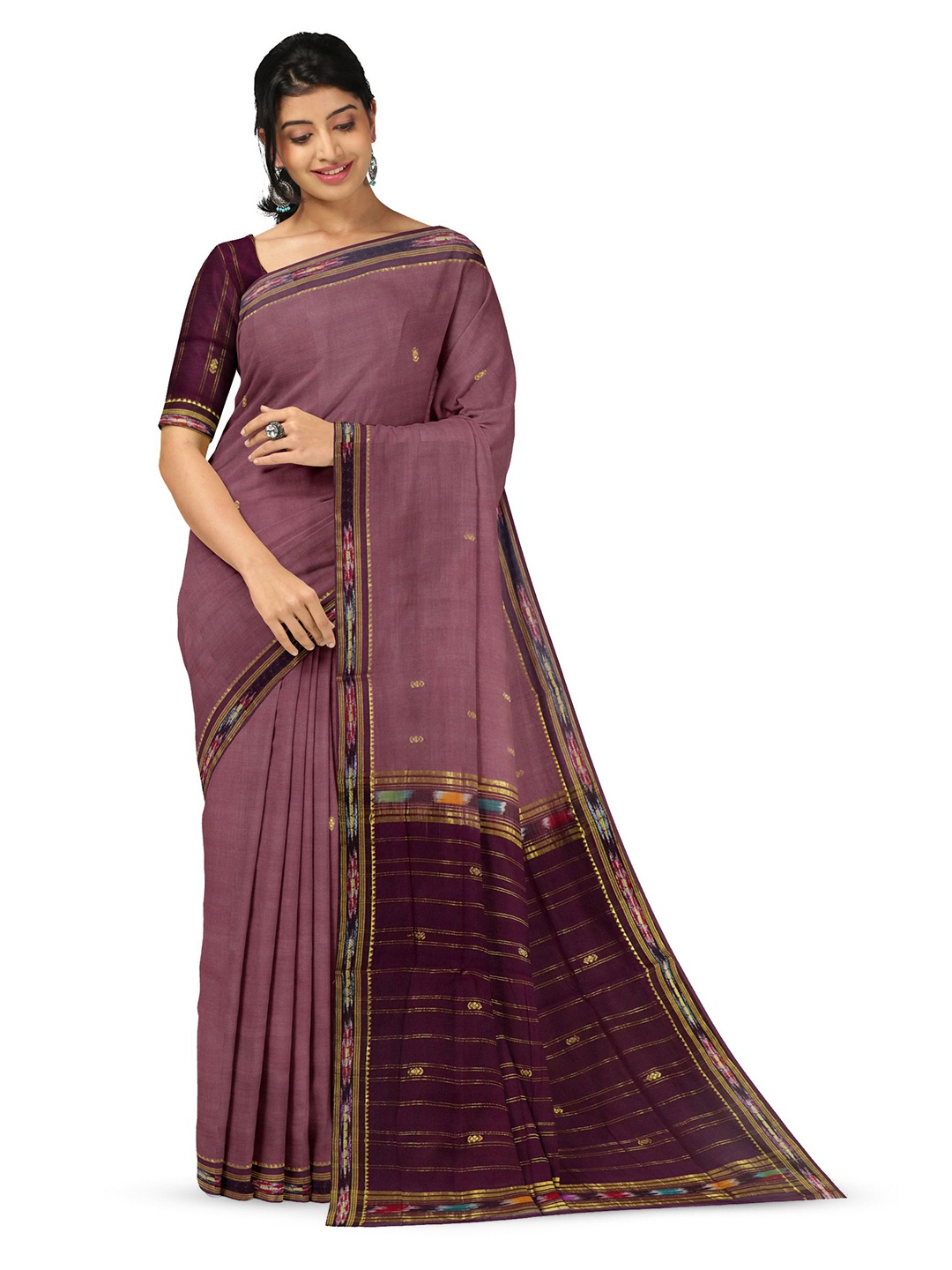 

APCO Woven Design Pure Cotton Saree, Brown