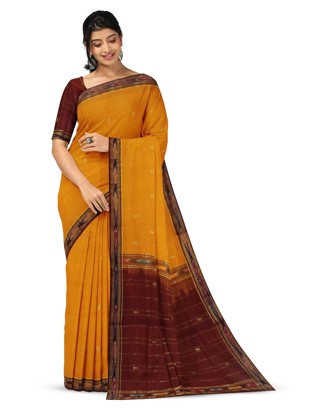

APCO Woven Design Pure Cotton Saree, Yellow