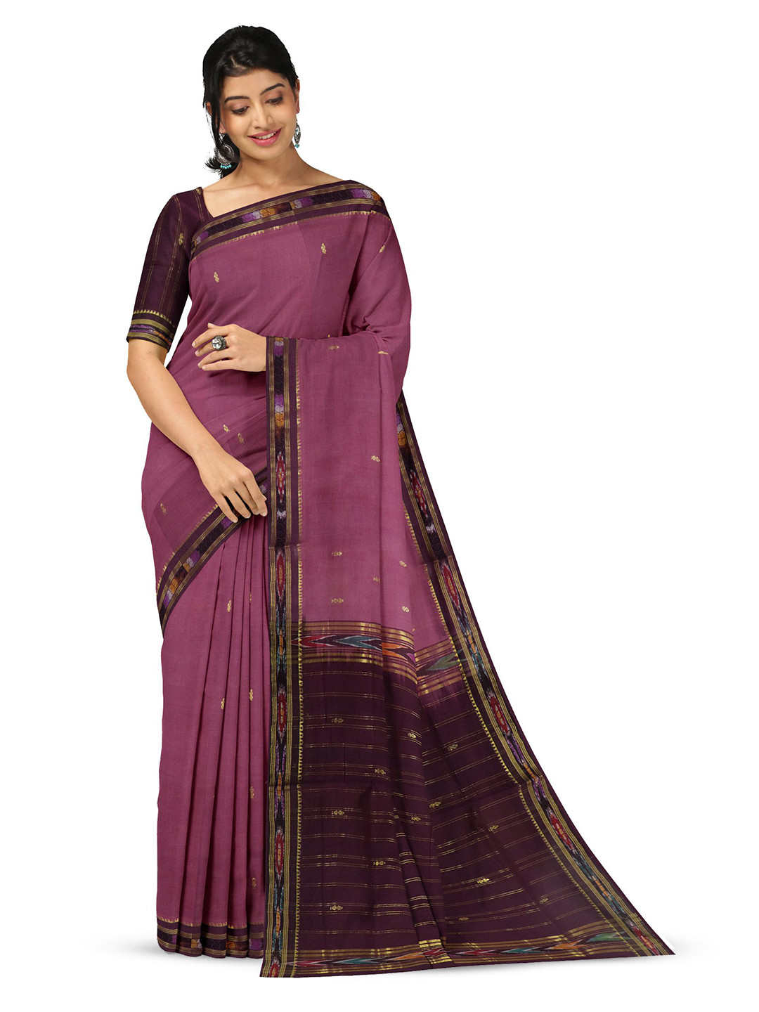 

APCO Woven Design Pure Cotton Saree, Violet