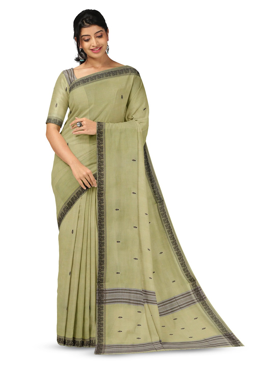 

APCO Woven Design Pure Cotton Saree, Green
