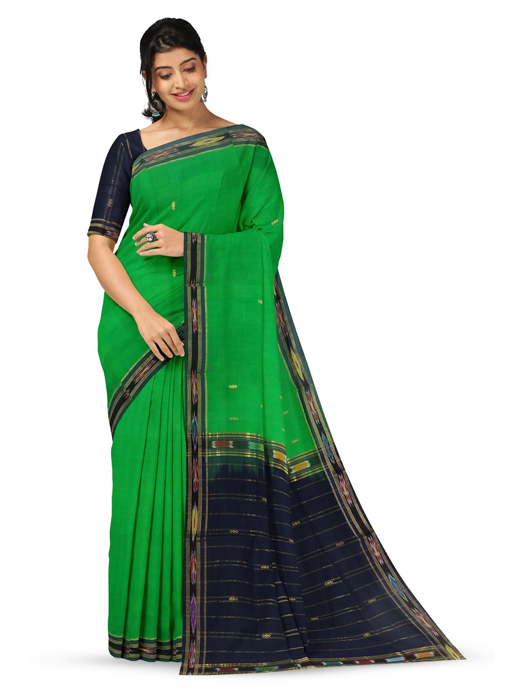 

APCO Woven Design Zari Pure Cotton Saree, Green