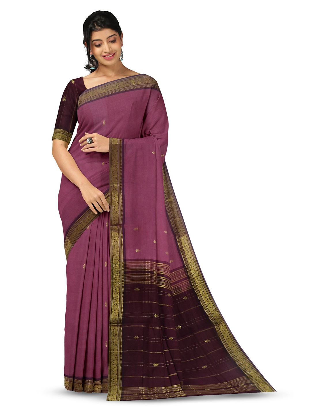 

APCO Woven Design Zari Pure Cotton Saree, Maroon