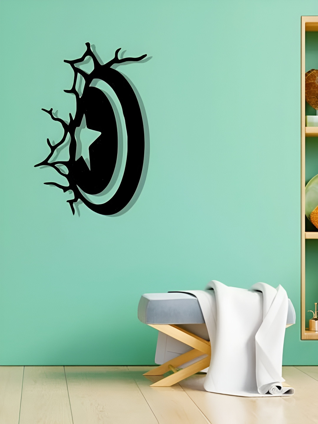 

Artrooms Shield Metal Wall Art, Black