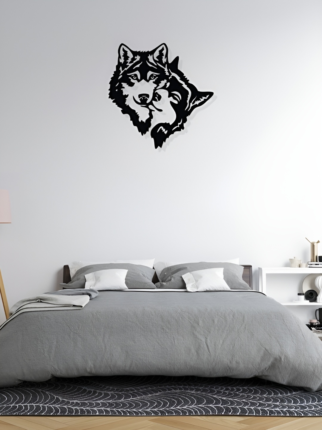 

Artrooms Wolf Metal Wall Art, Black