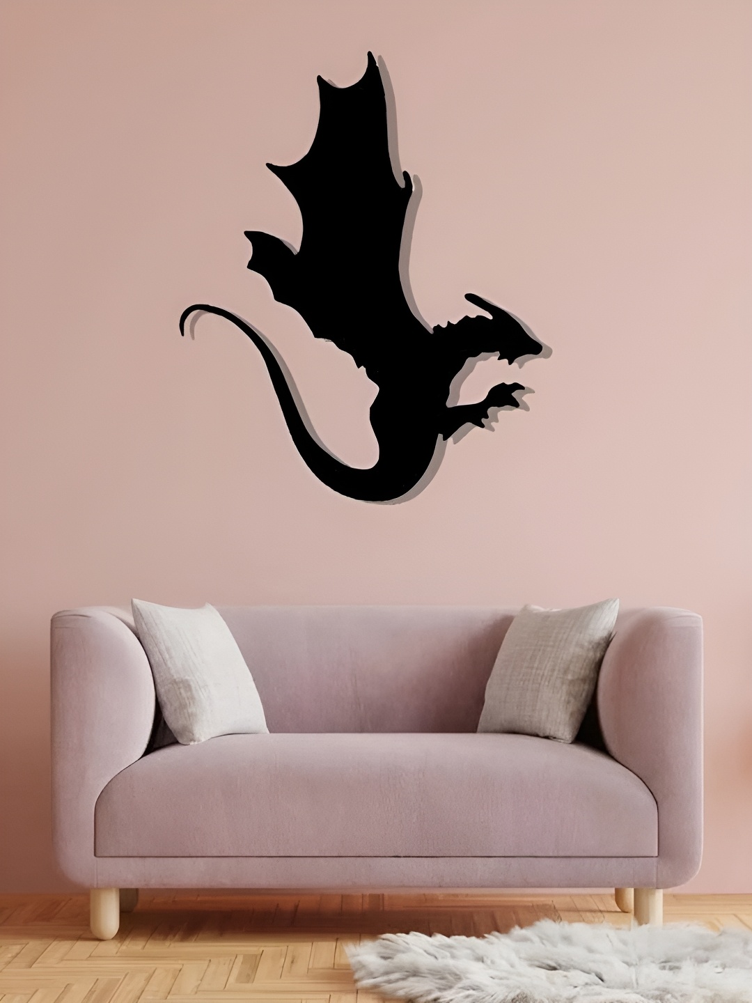 

Artrooms Dragon Metal Wall Art, Black