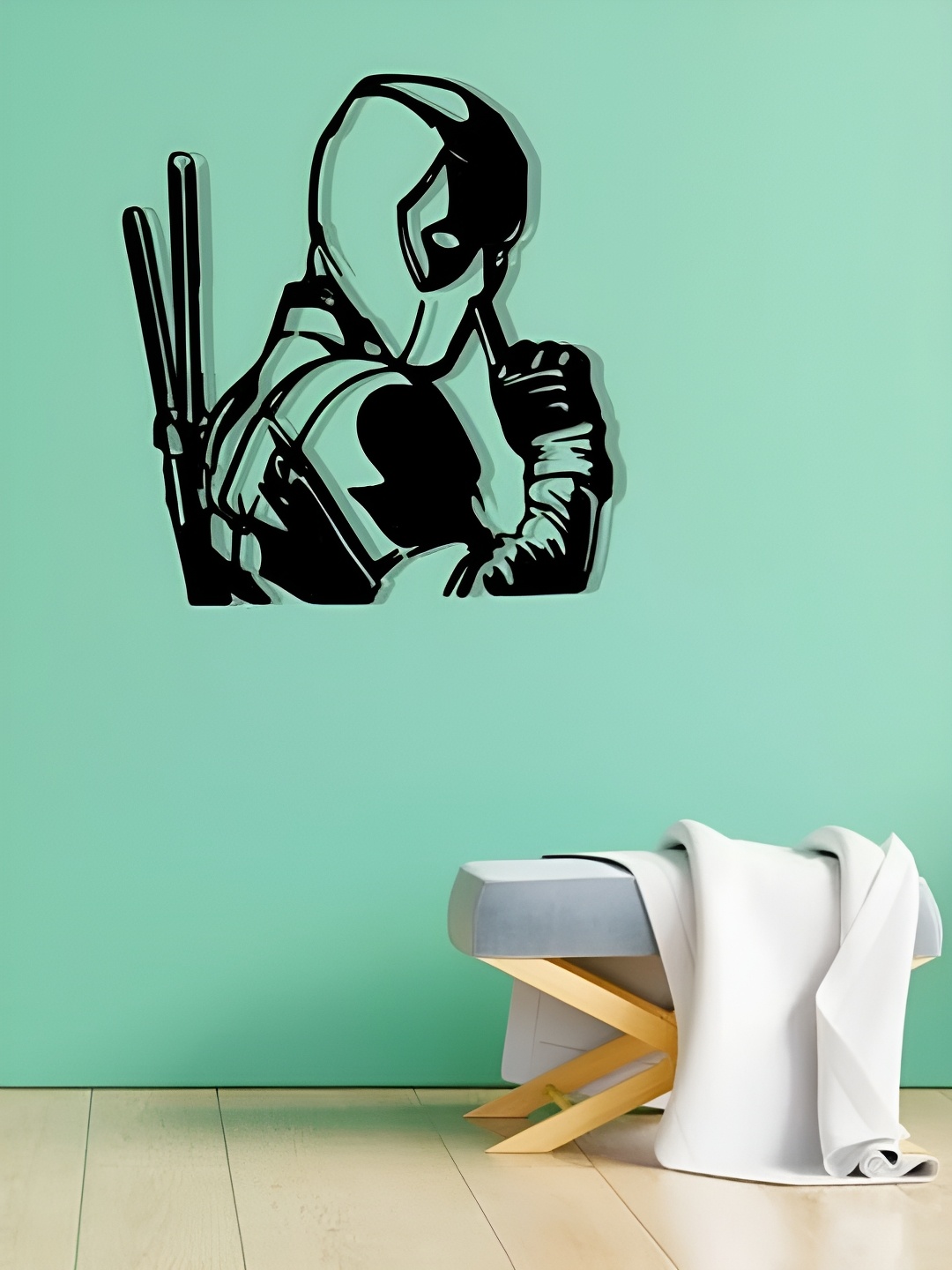 

Artrooms Deadpool Metal Wall Art, Black