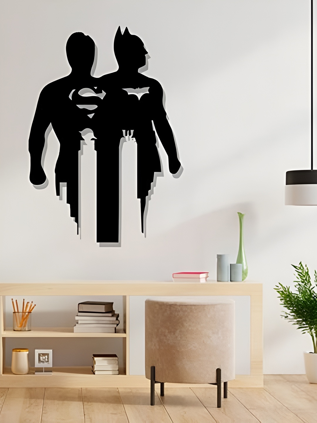 

Artrooms Superheroes Metal Wall Art, Black