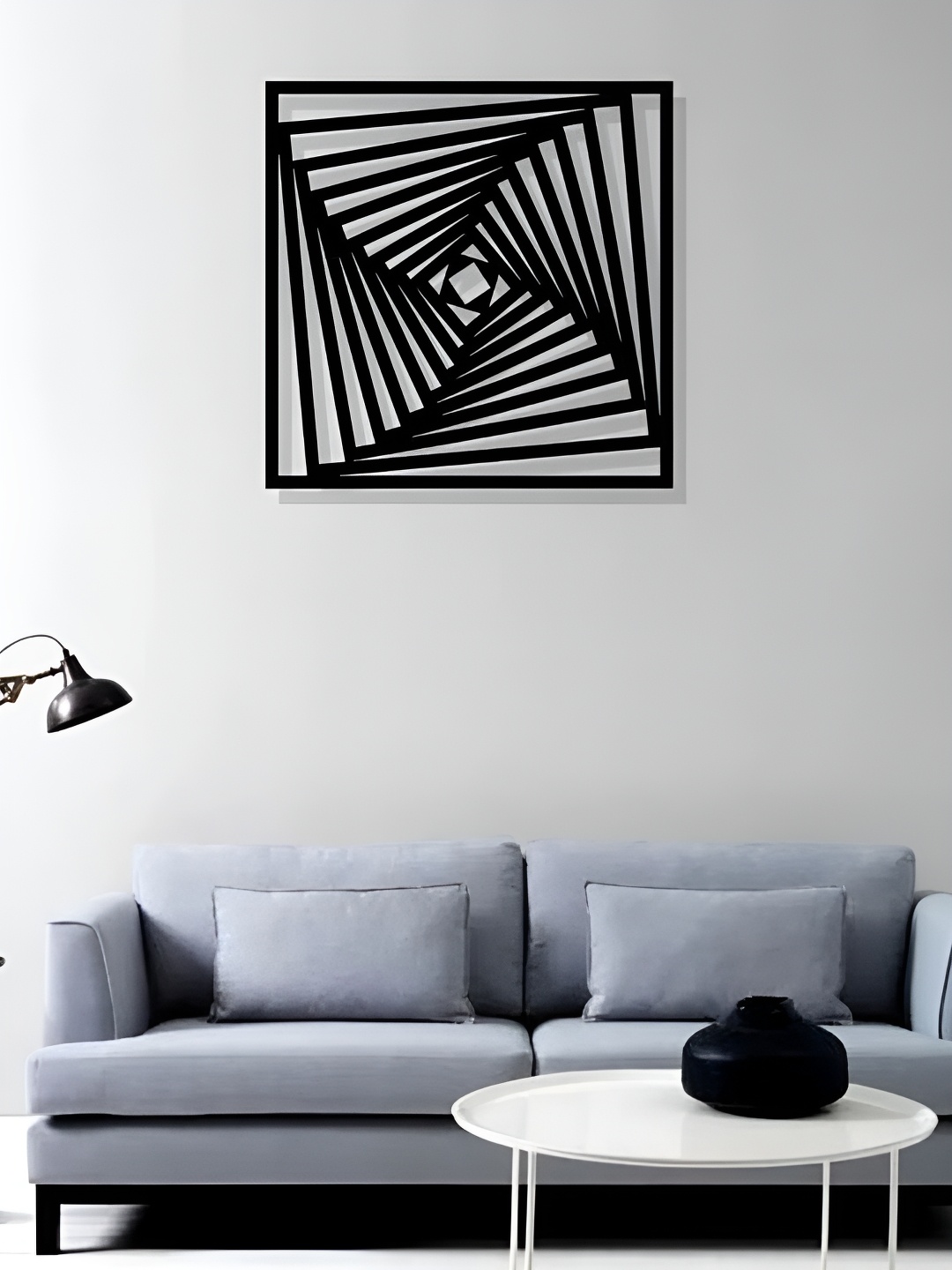 

Artrooms Illusion Metal Wall Art, Black