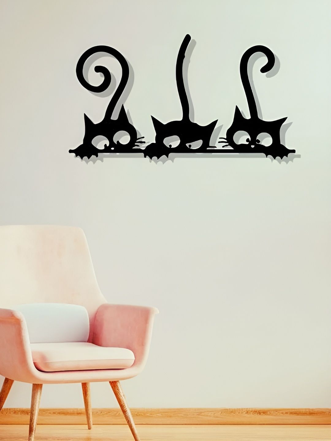 

Artrooms Kittens Metal Wall Art, Black