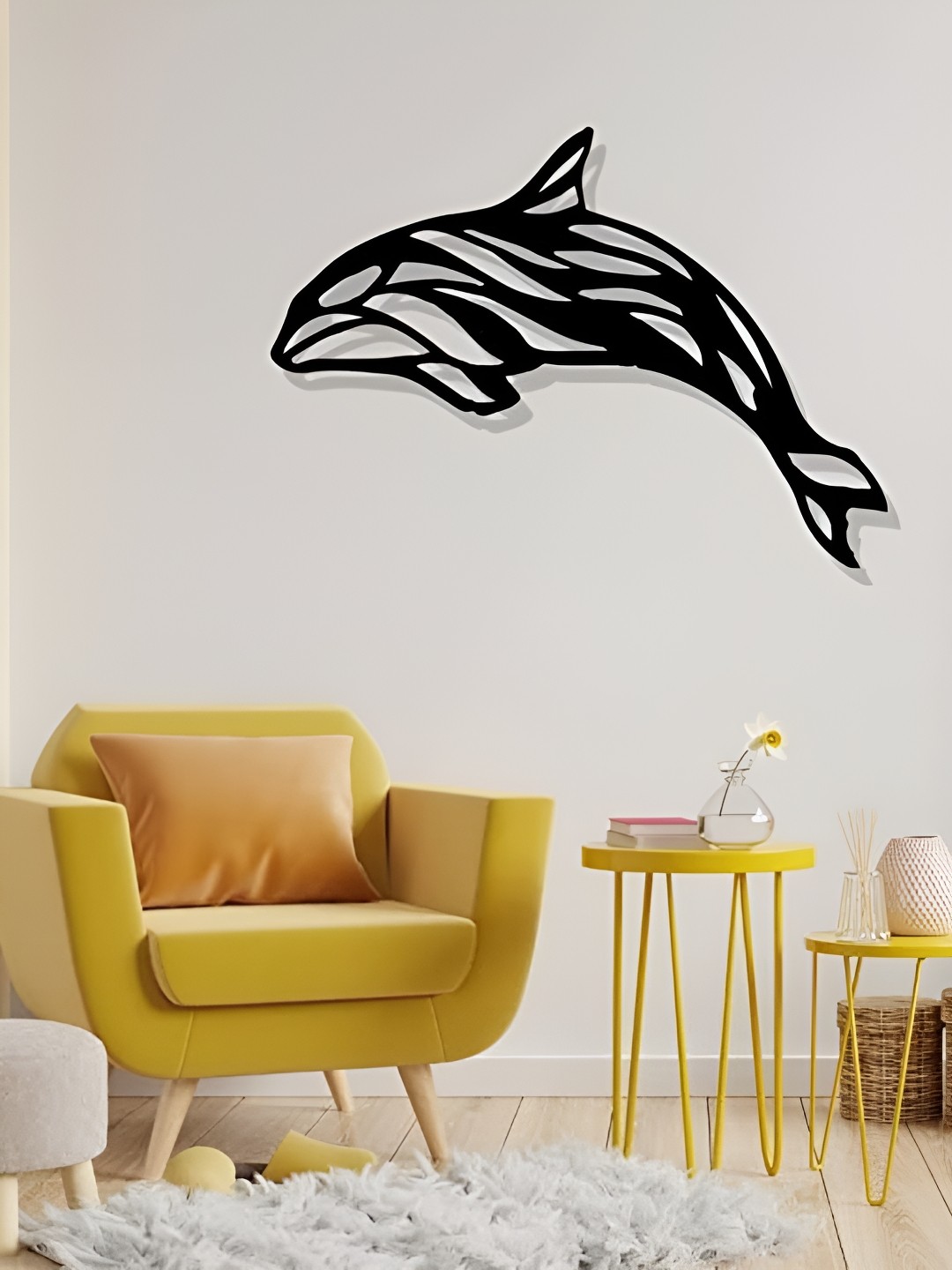 

Artrooms Dolphin Metal Wall Art, Black