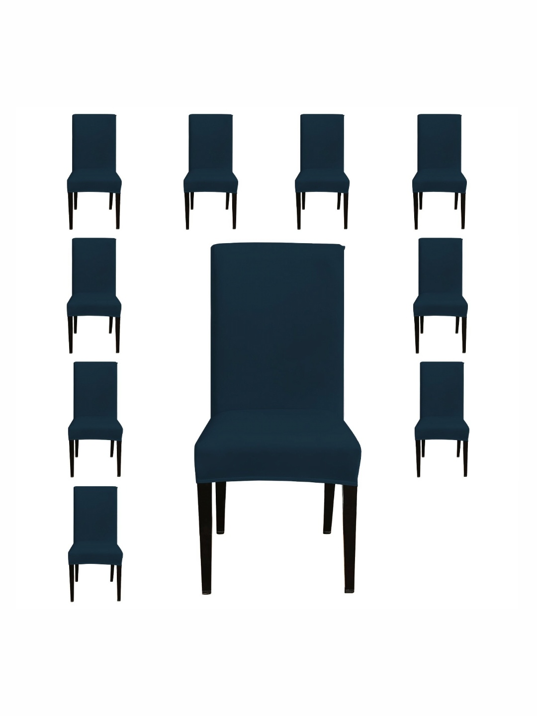 

Eleganta Set of 10 Elastic Blend Chair Covers, Teal