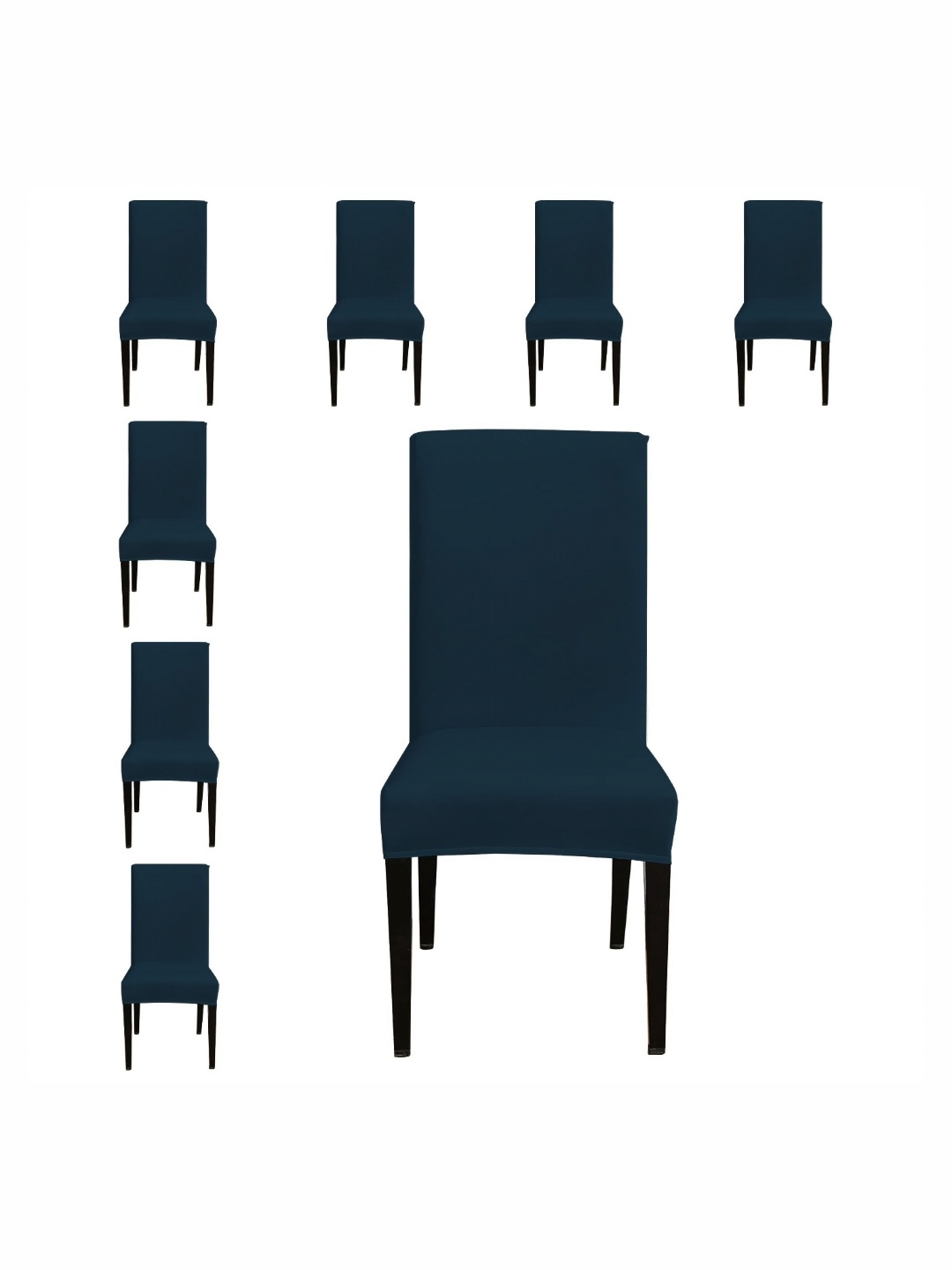 

Eleganta Pack of 8 Teal-Blue Stretchable Chair Cover