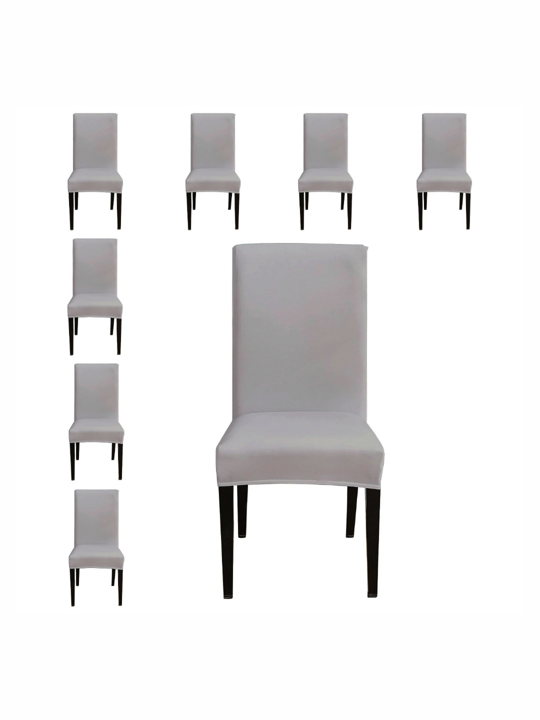

Eleganta Pack of 8 Grey Breathable Square Chair Covers
