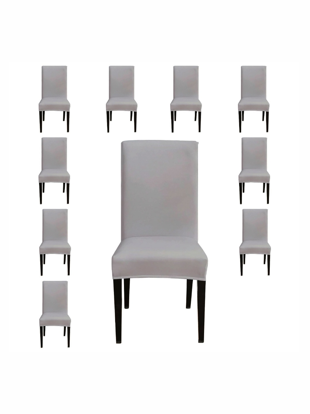 

Eleganta Pack of 10 Grey Rectangular Chair Covers
