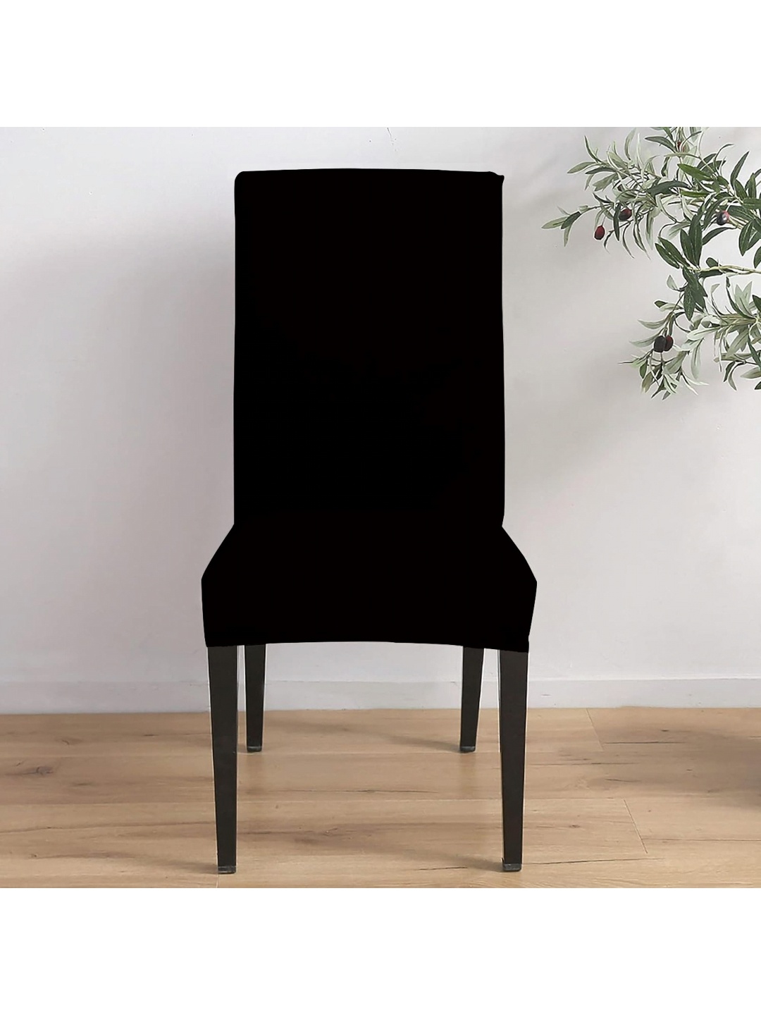 

Eleganta Set Of 4 Black Stretchable Chair Cover