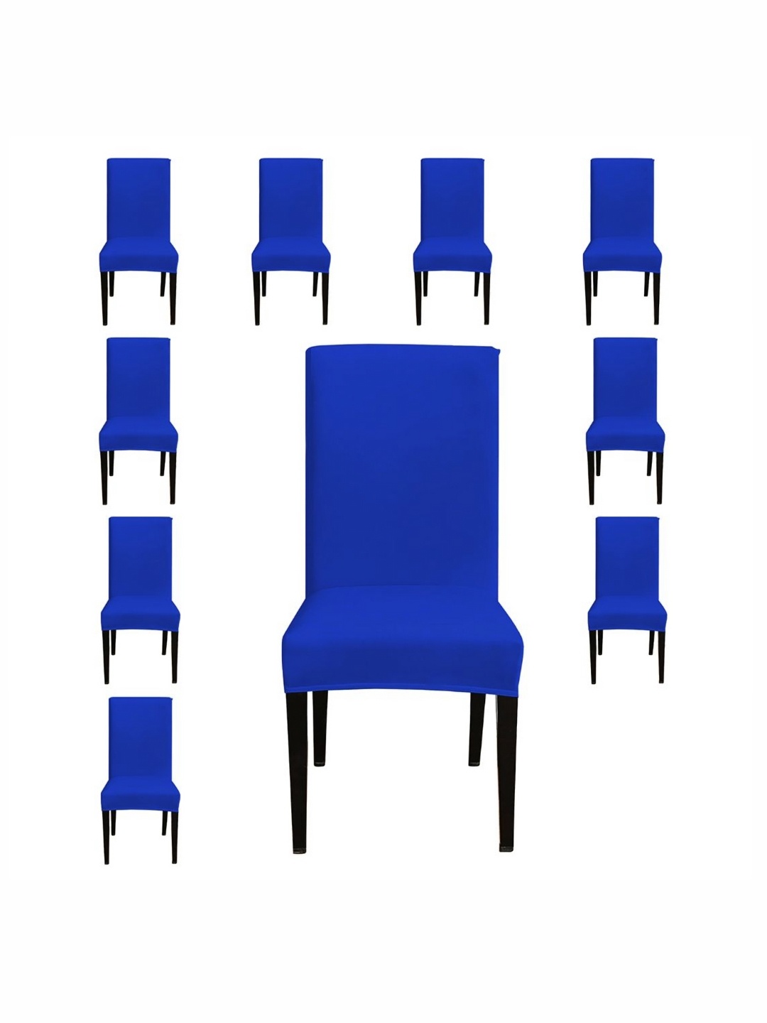 

Eleganta Set Of 10 Blue Stretchable Chair Cover