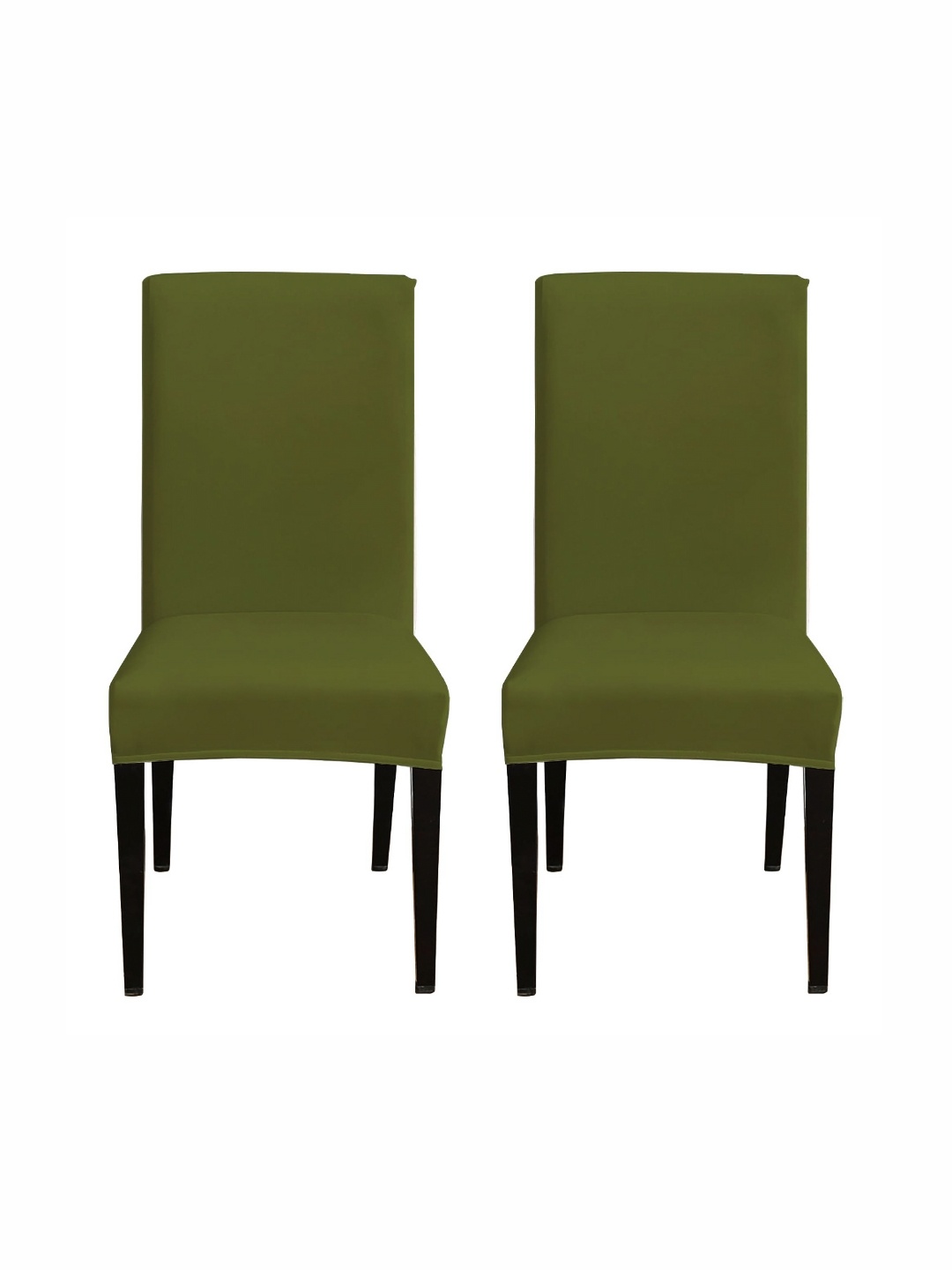 

Eleganta Pack Of 2 Olive Green Rectangular Chair Covers