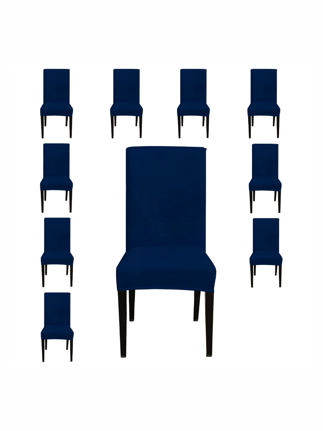

Eleganta Pack Of 10 Navy Blue Stretchable Chair Cover