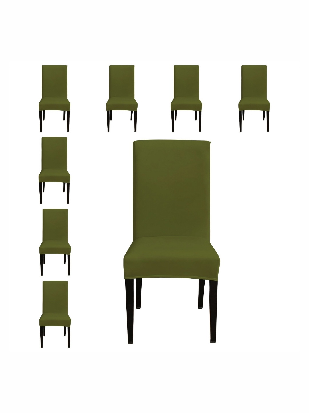 

Eleganta Pack Of 10 Olive Green Stretchable Chair Cover