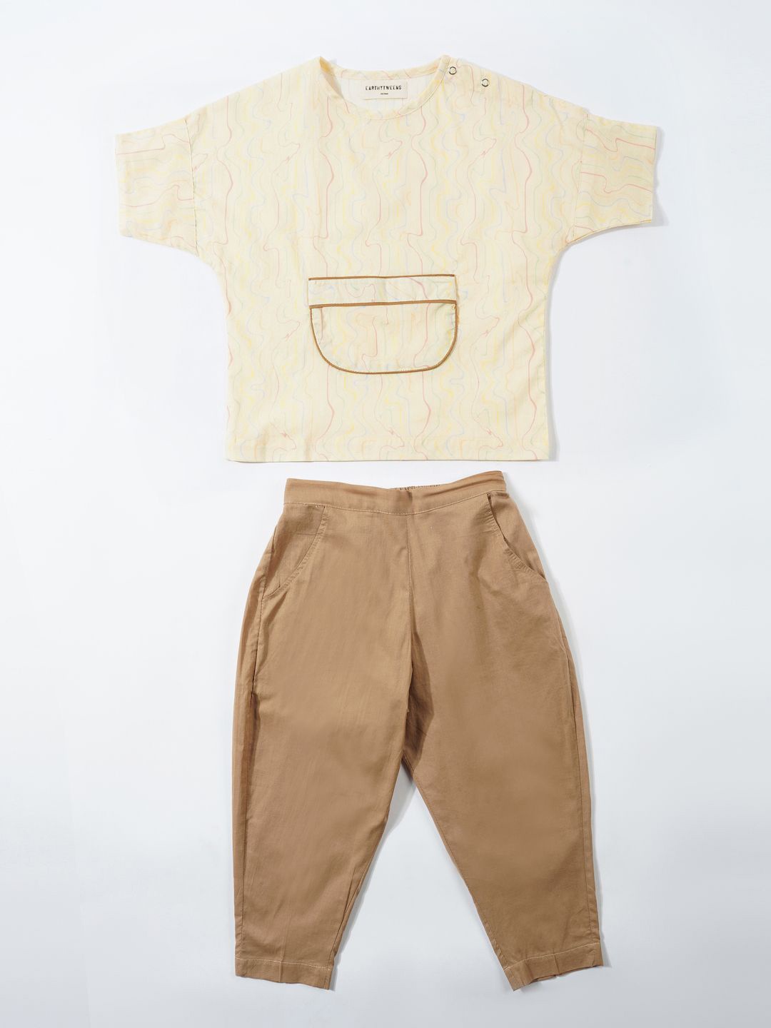 

BAESD Boys Printed T-shirt with Trousers Clothing Set, Beige