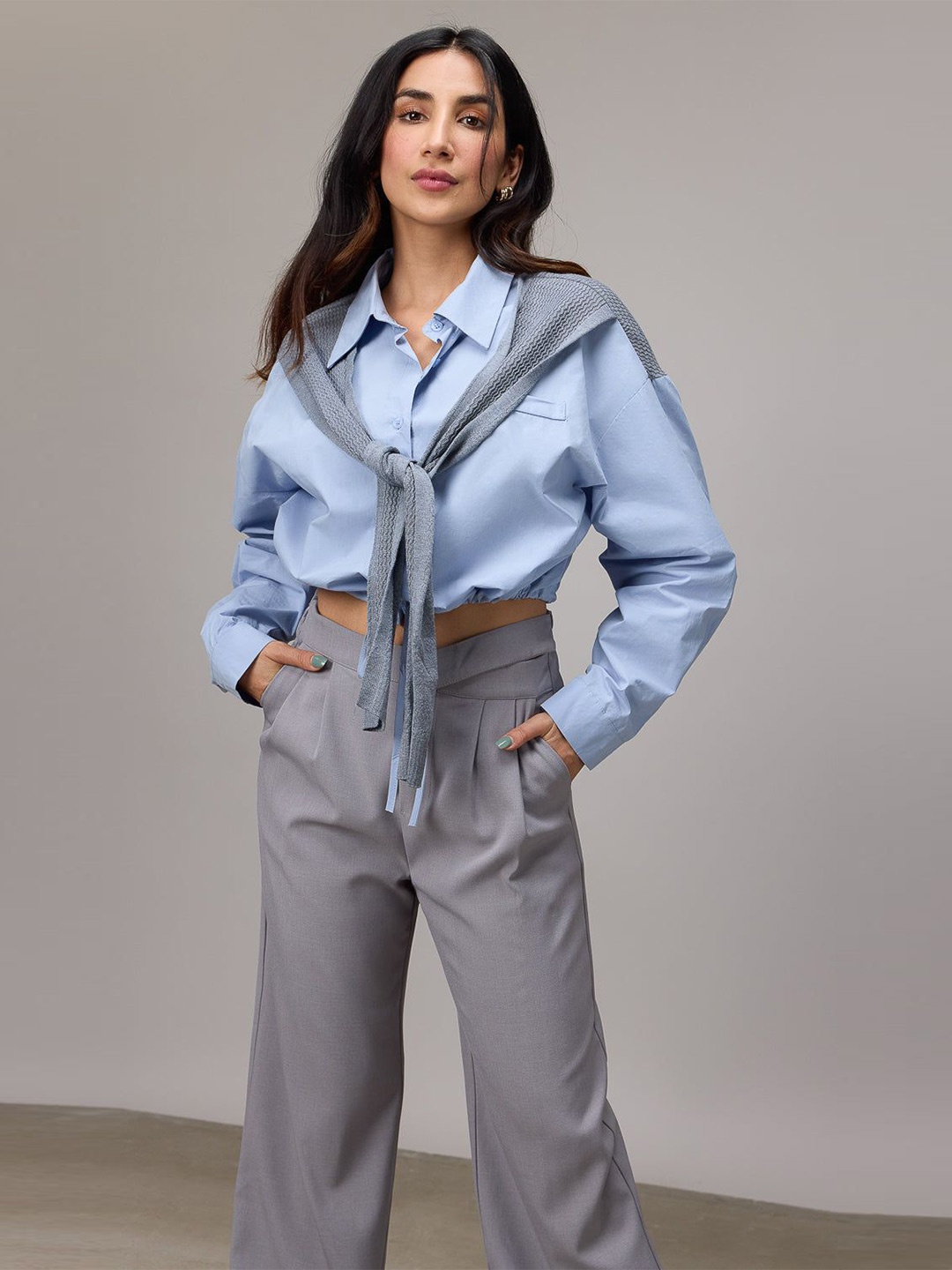 

FREAKINS Women Opaque Casual Shirt, Blue