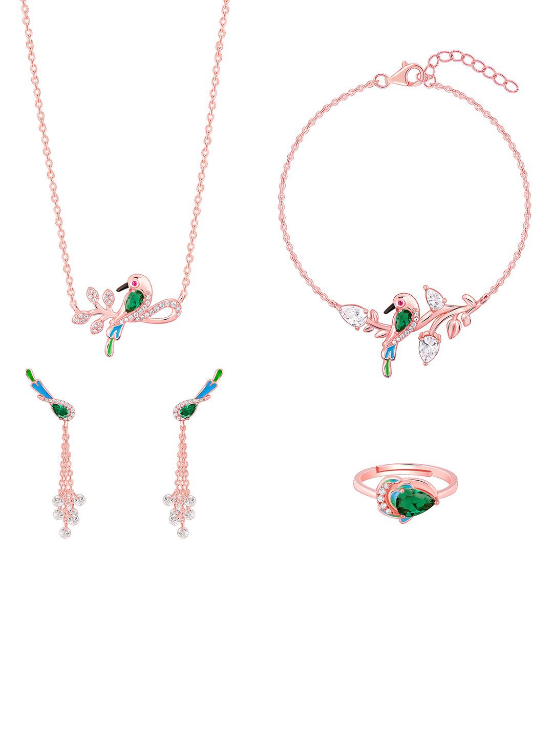 

GIVA 925 Sterling Silver Rose Gold-Plated Jewellery Set