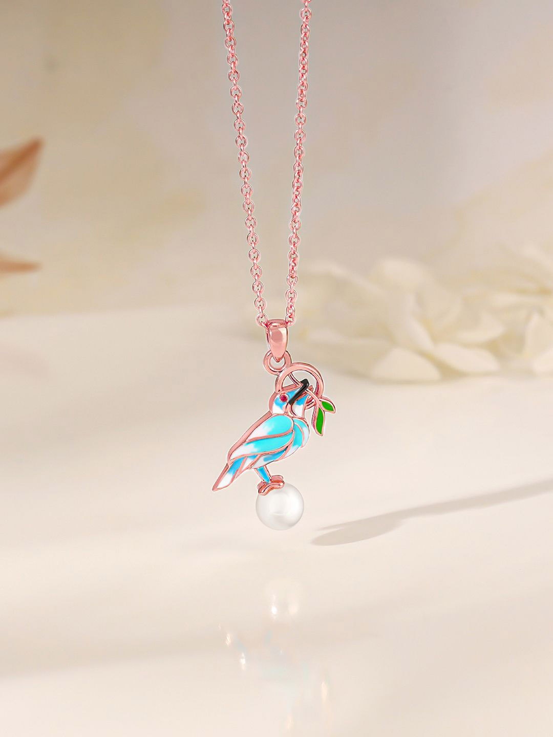

GIVA Women Rose Gold-Plated Contemporary Pendants with Chains