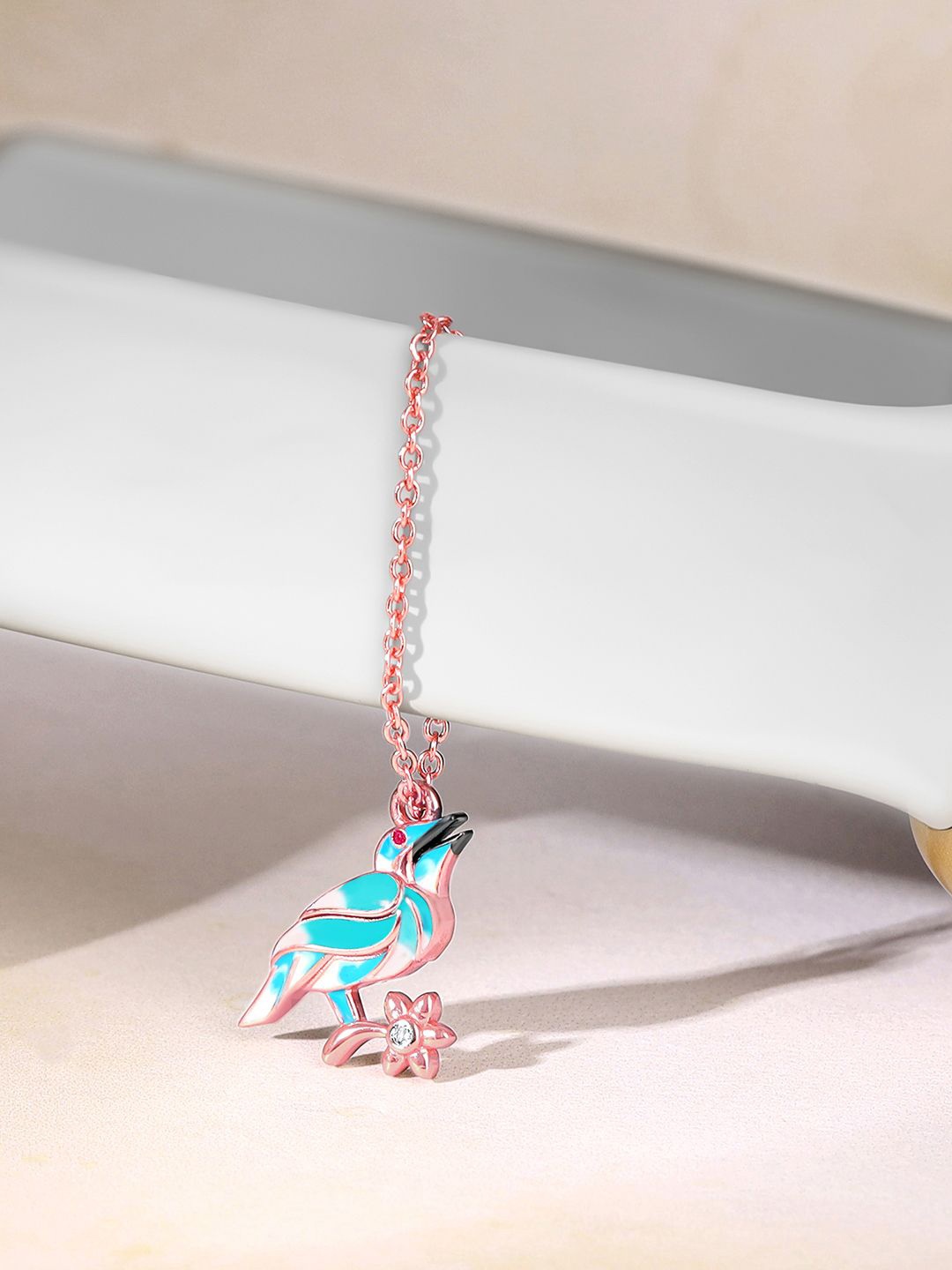

GIVA 925 Silver Rose Gold-Plated Blissful Bird Watch Charm