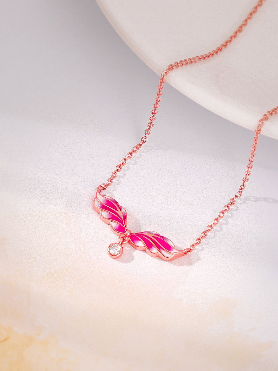

GIVA Women Sterling Silver Rose Gold-Plated Necklace
